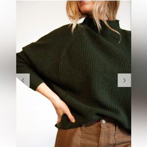 Able Olive Women's Crew Neck Relaxed Sweater